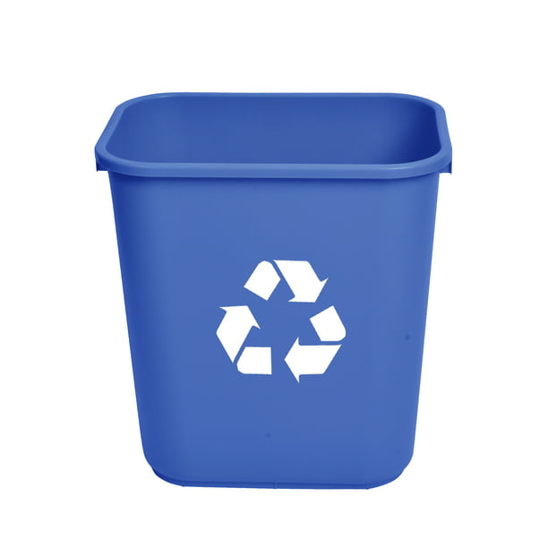 Pack of 12 Recycle Can Blue Janico 1037BL-12 41 Qt Rectangular Wastebasket 